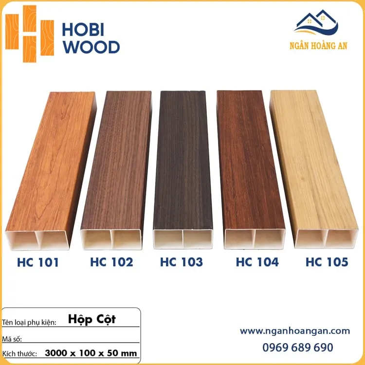 Thanh Lam Nhựa Giả Gỗ Trang Trí Cầu Thang Hobiwood 50x100 HC105